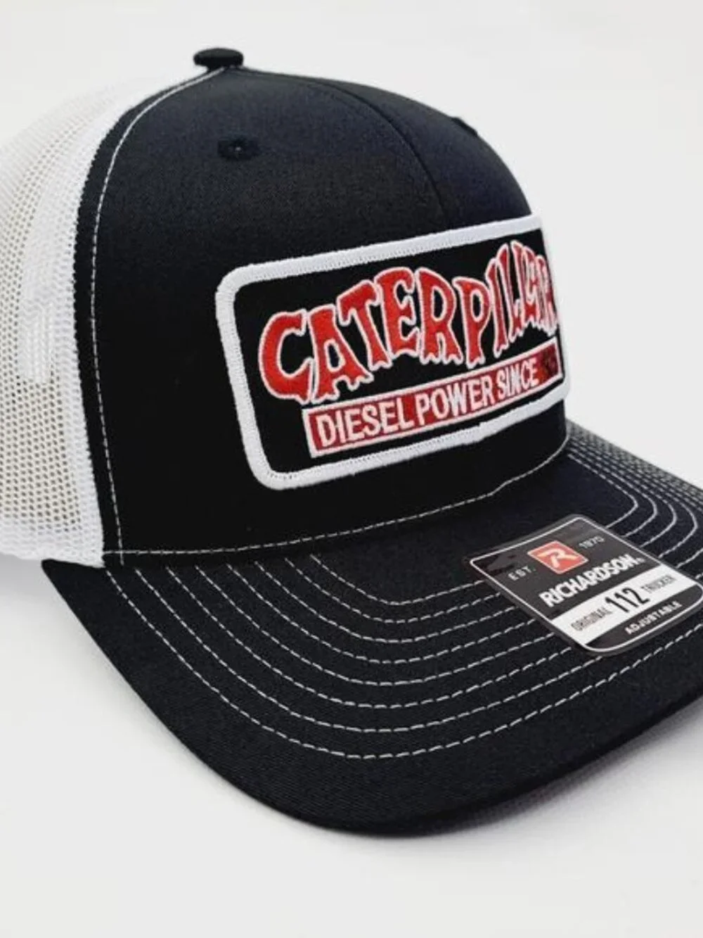 Caterpillar Diesel Retro Vintage Style Patch Hat - Black Mesh Snapback USA Made